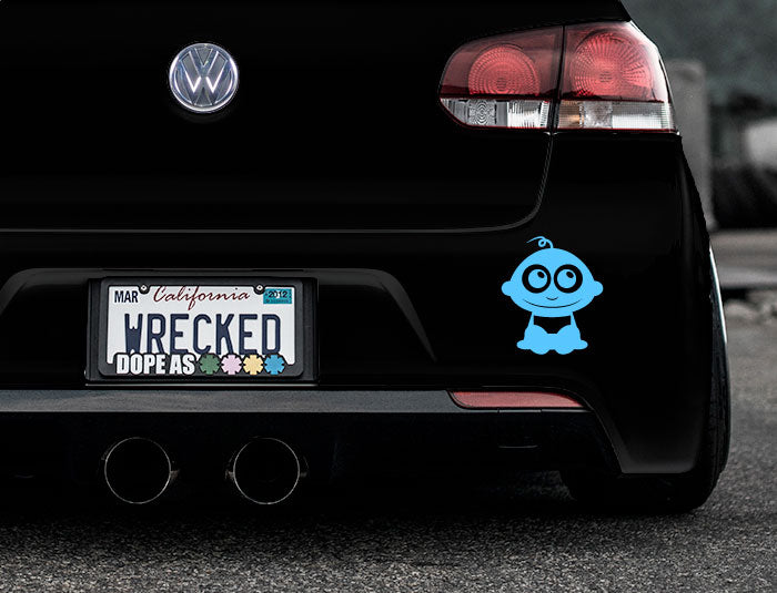 Adorable Baby Bumper Car Sticker