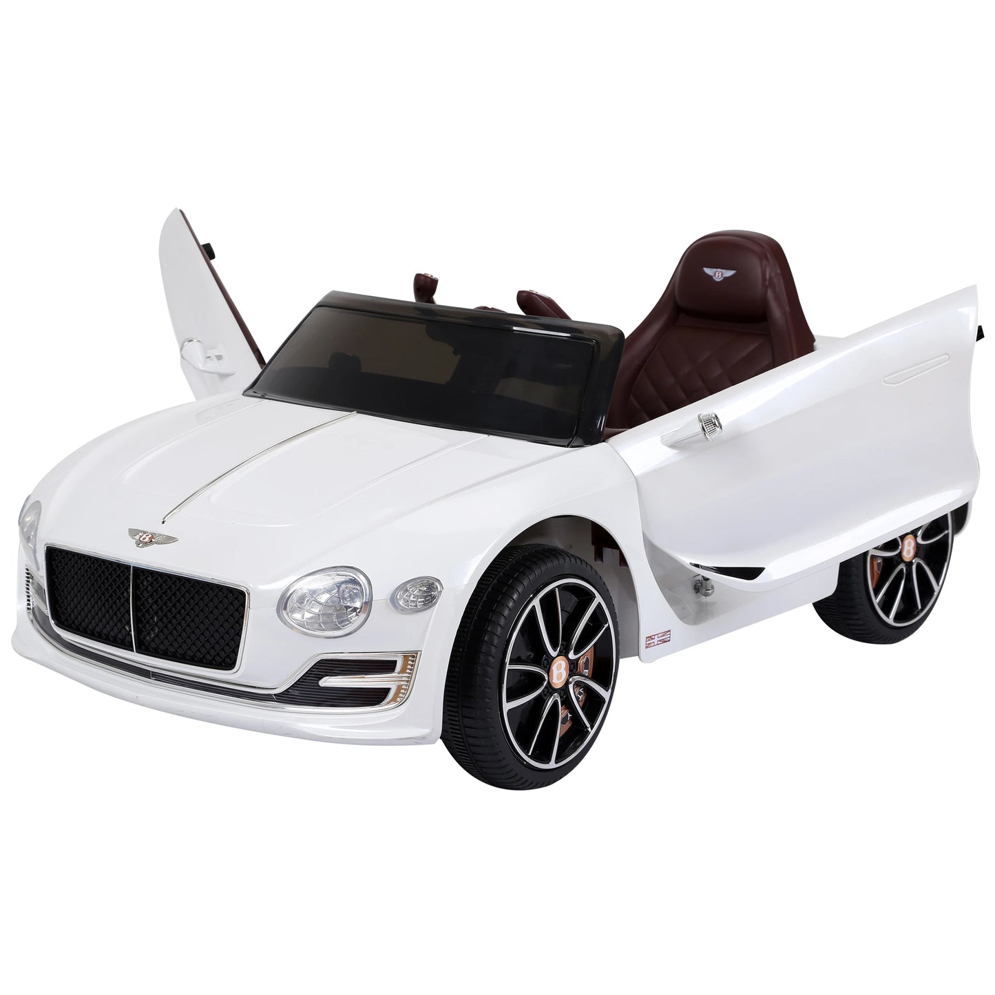 Bentley Kiddie Cruiser: 12V Ride-On with LED Illumination, MP3 Player, Youthful Thrill on Wheels, White | HOMCOM