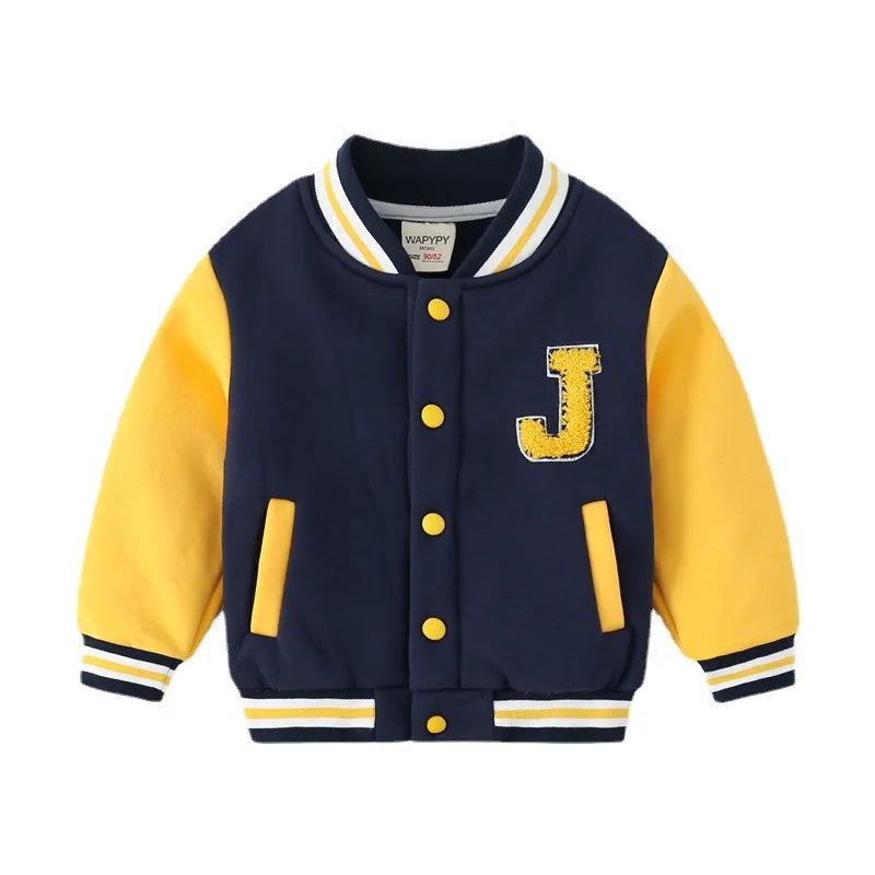 Varsity style baseball jacket for children aged 2 to 7 years