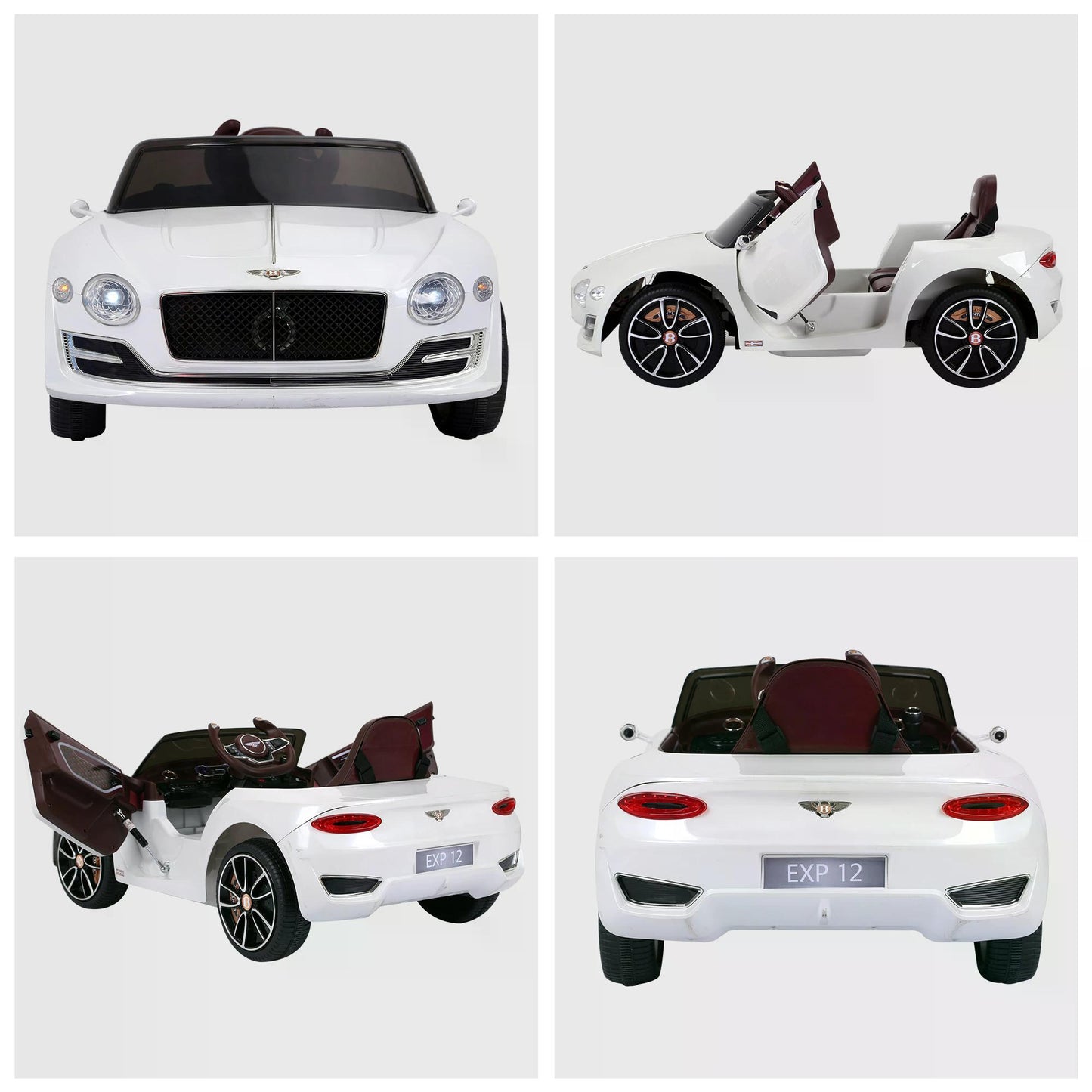 Bentley Kiddie Cruiser: 12V Ride-On with LED Illumination, MP3 Player, Youthful Thrill on Wheels, White | HOMCOM