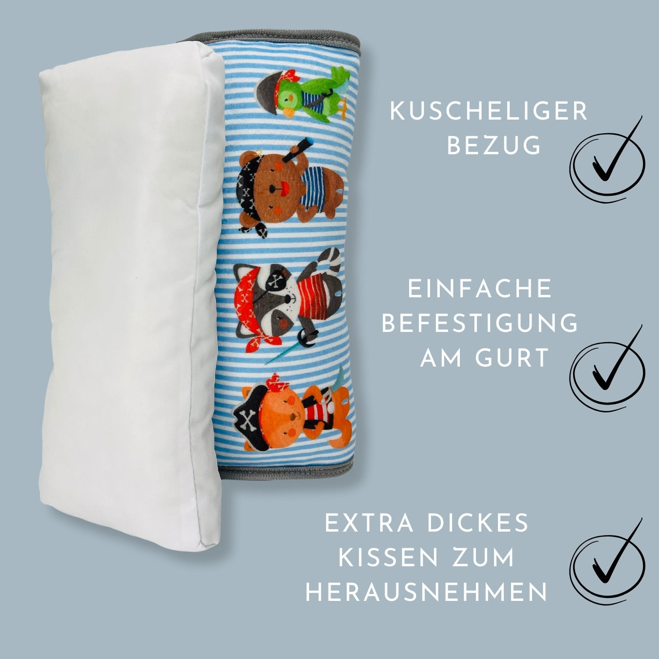 Auto Schlafkissen Piraten Tiere