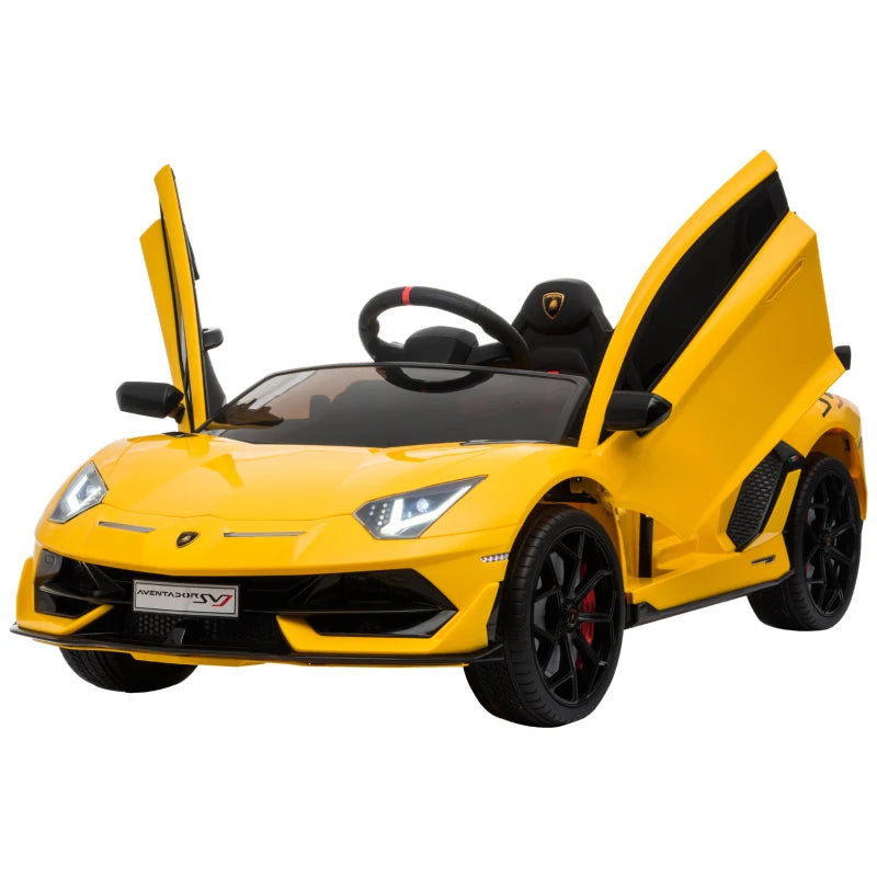Kids Electric Ride On Car Compatible 12V Battery-powered Lamborghini Aventador Sports Racing Car Toy w/ Parental Remote Control | HOMCOM