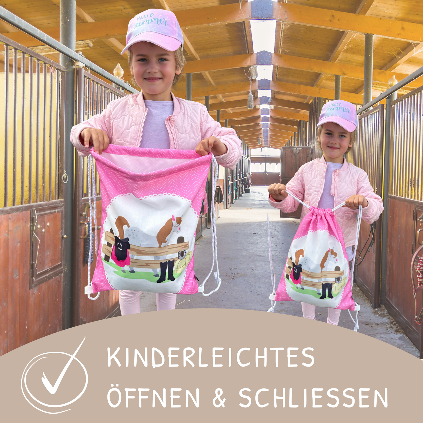 Kinder Turnbeutel Pferd
