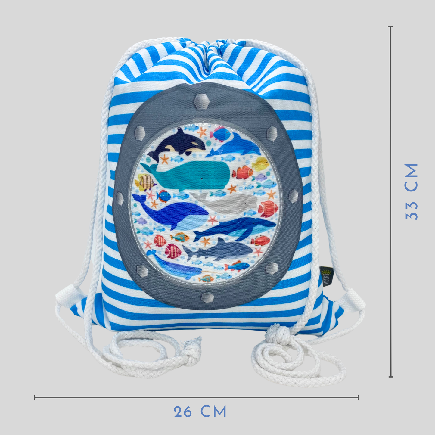 Kinder Turnbeutel Fisch mit Sichtfenster