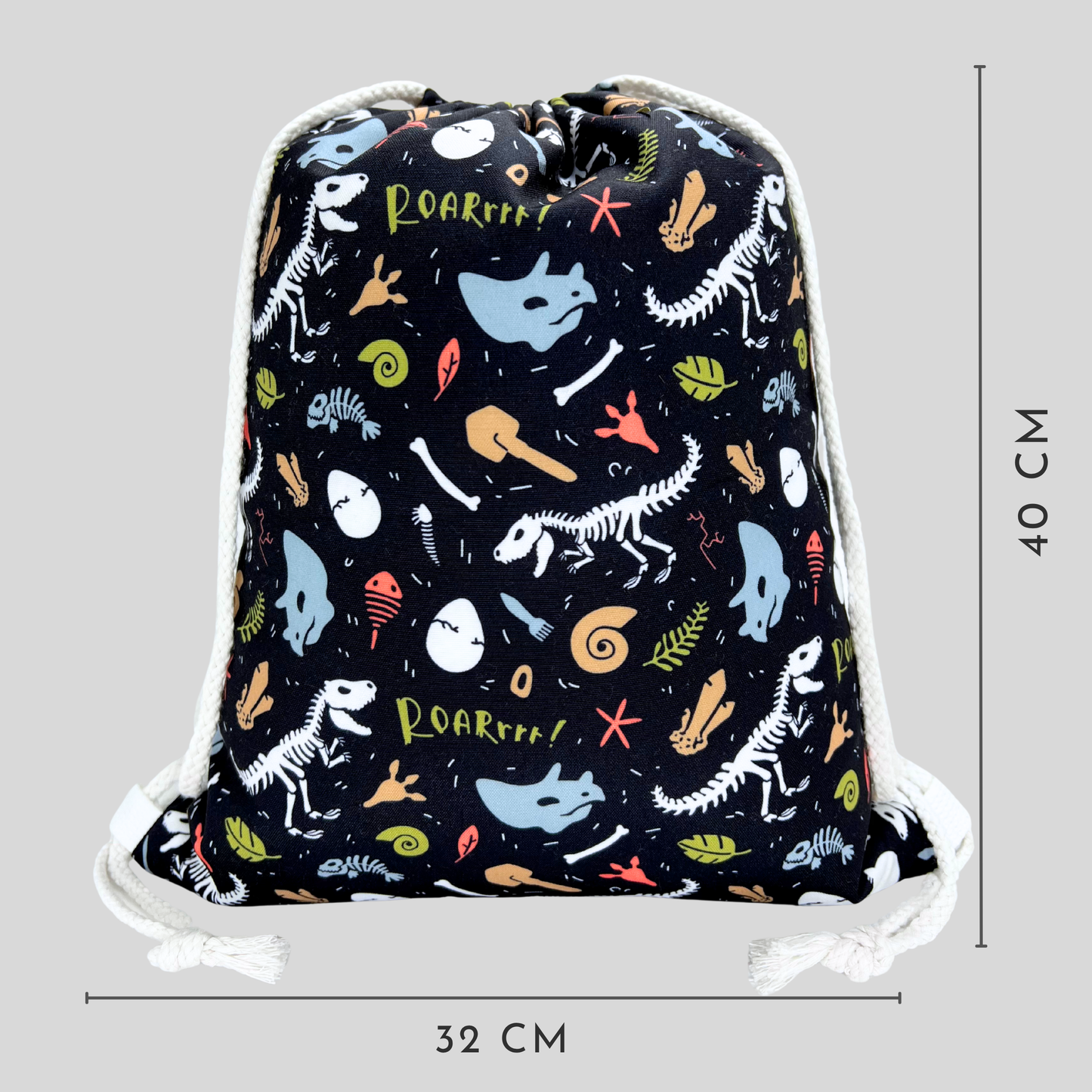 Kinder Turnbeutel Dino Skelett