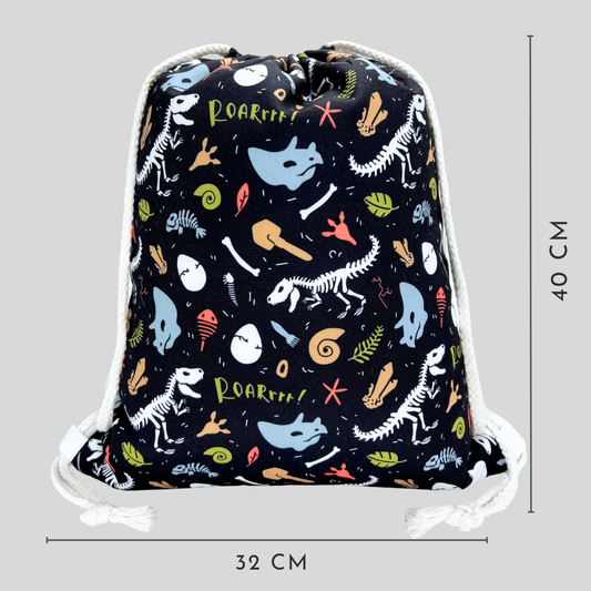 Kinder Turnbeutel Dino Skelett