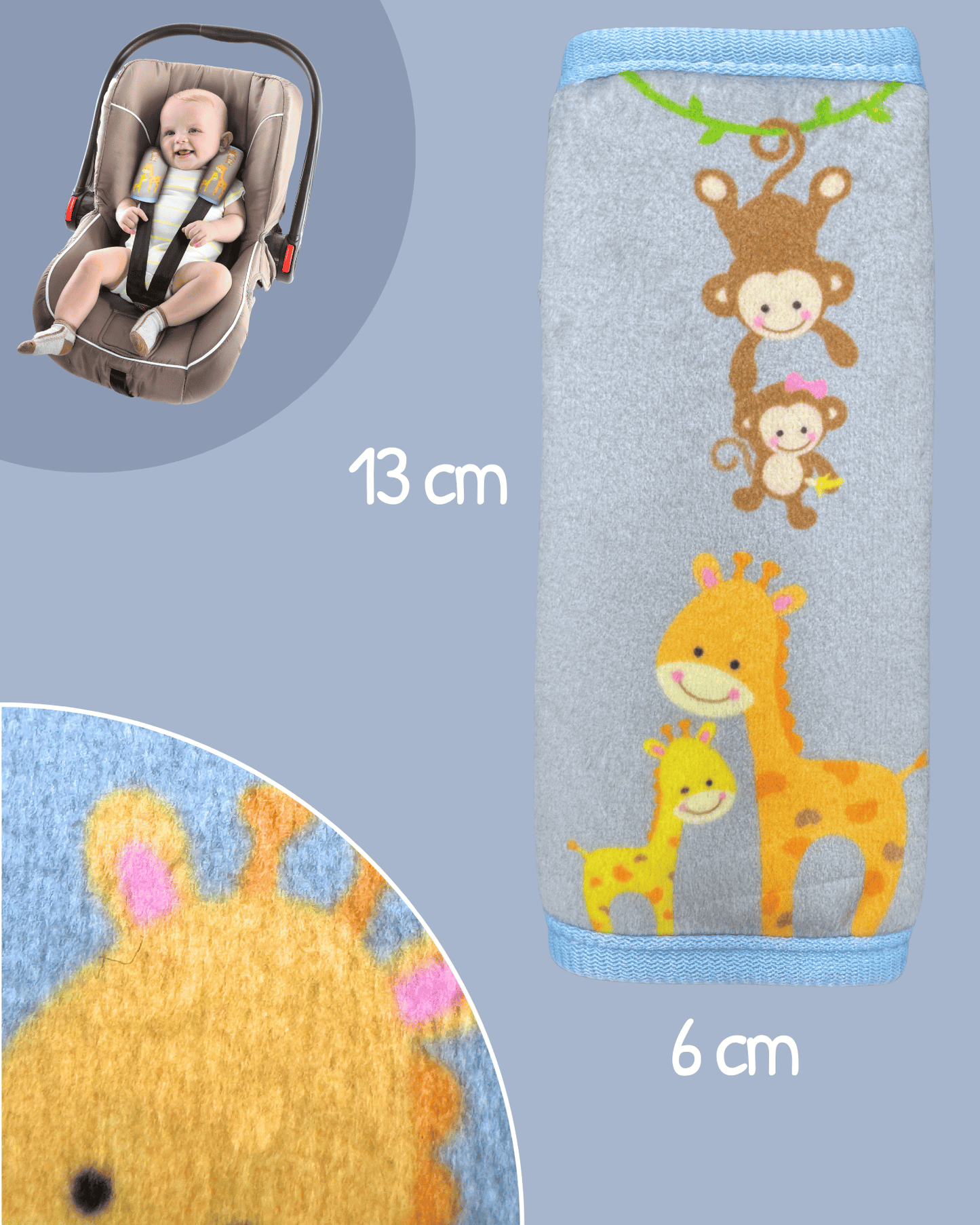 Baby Gurtschutz Baby Tiere mit Mama