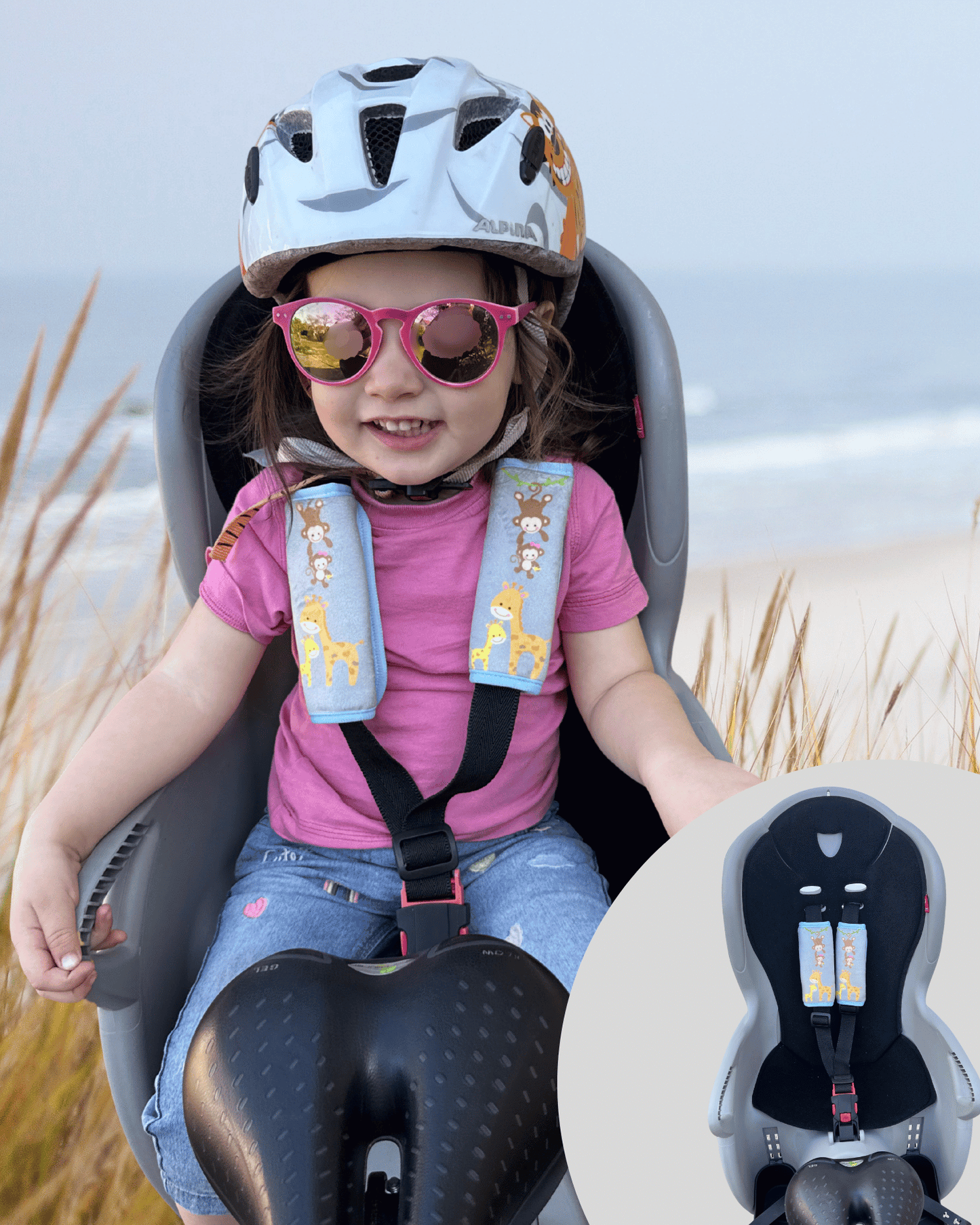 Baby Gurtschutz Baby Tiere mit Mama