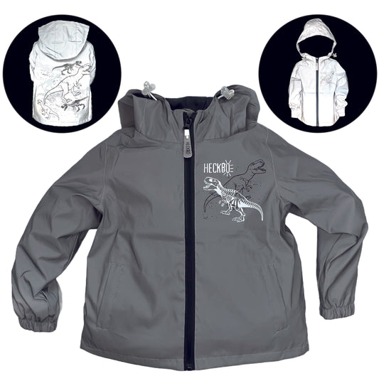 Kinder Reflektor Regenjacke Dinosaurier
