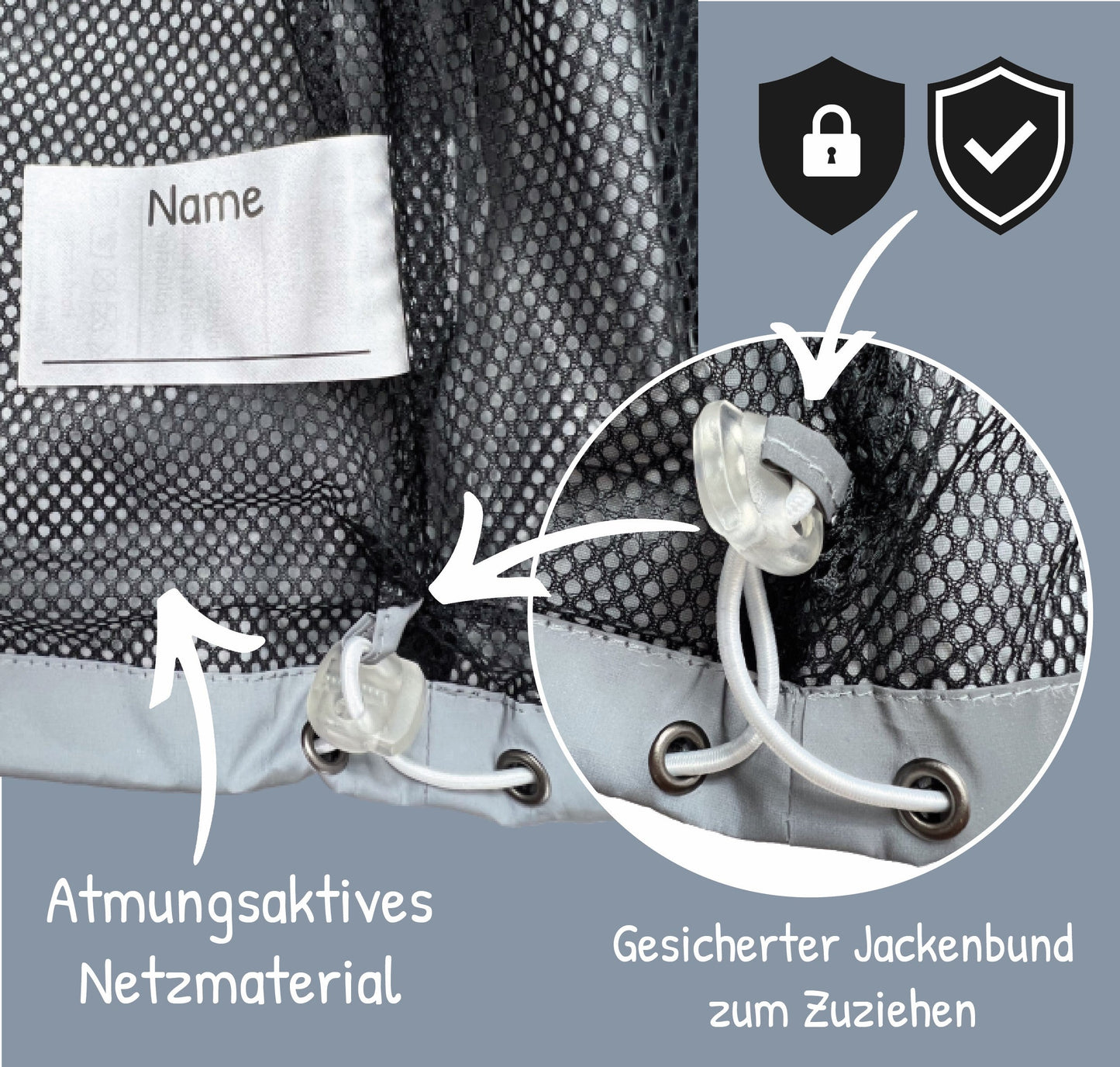 Kinder Reflektor Regenjacke Dinosaurier