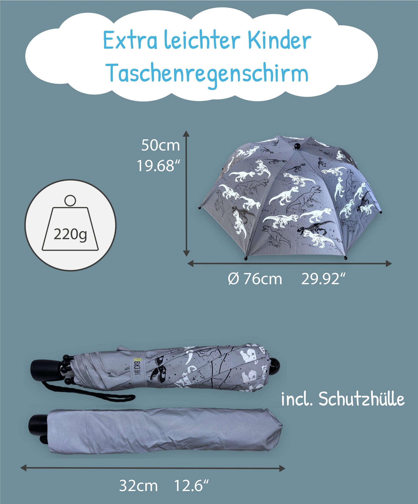 Magic Reflektor Regenschirm Dinosaurier