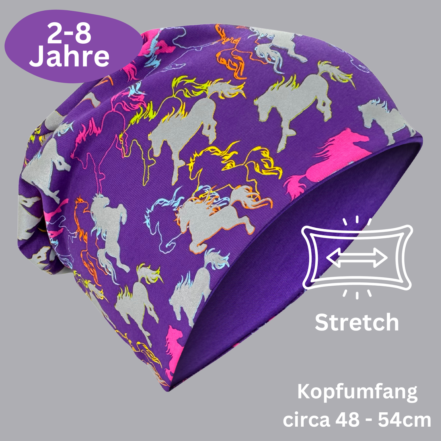 Kinder Reflektor Mütze & Loop Pferd