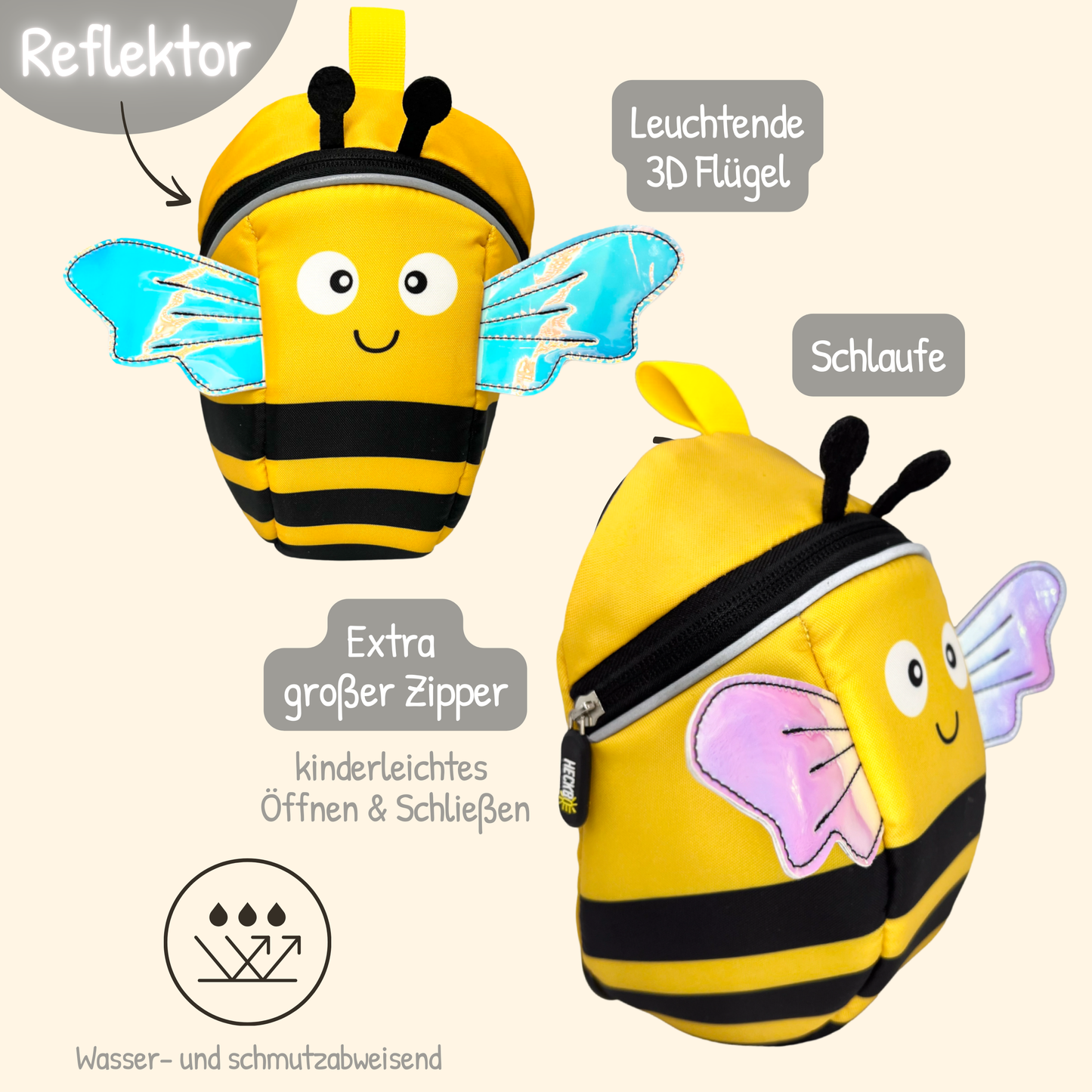 2 in 1 Fahrradtasche & Rucksack - Biene