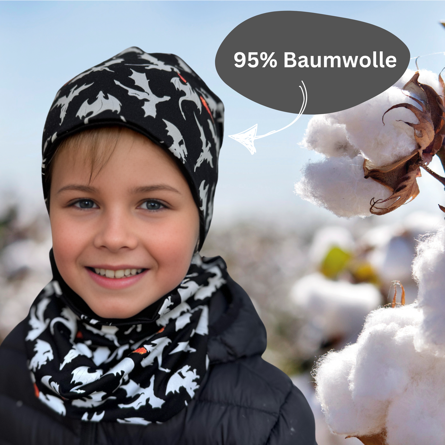 Kinder Reflektor Mütze & Loop Drachen