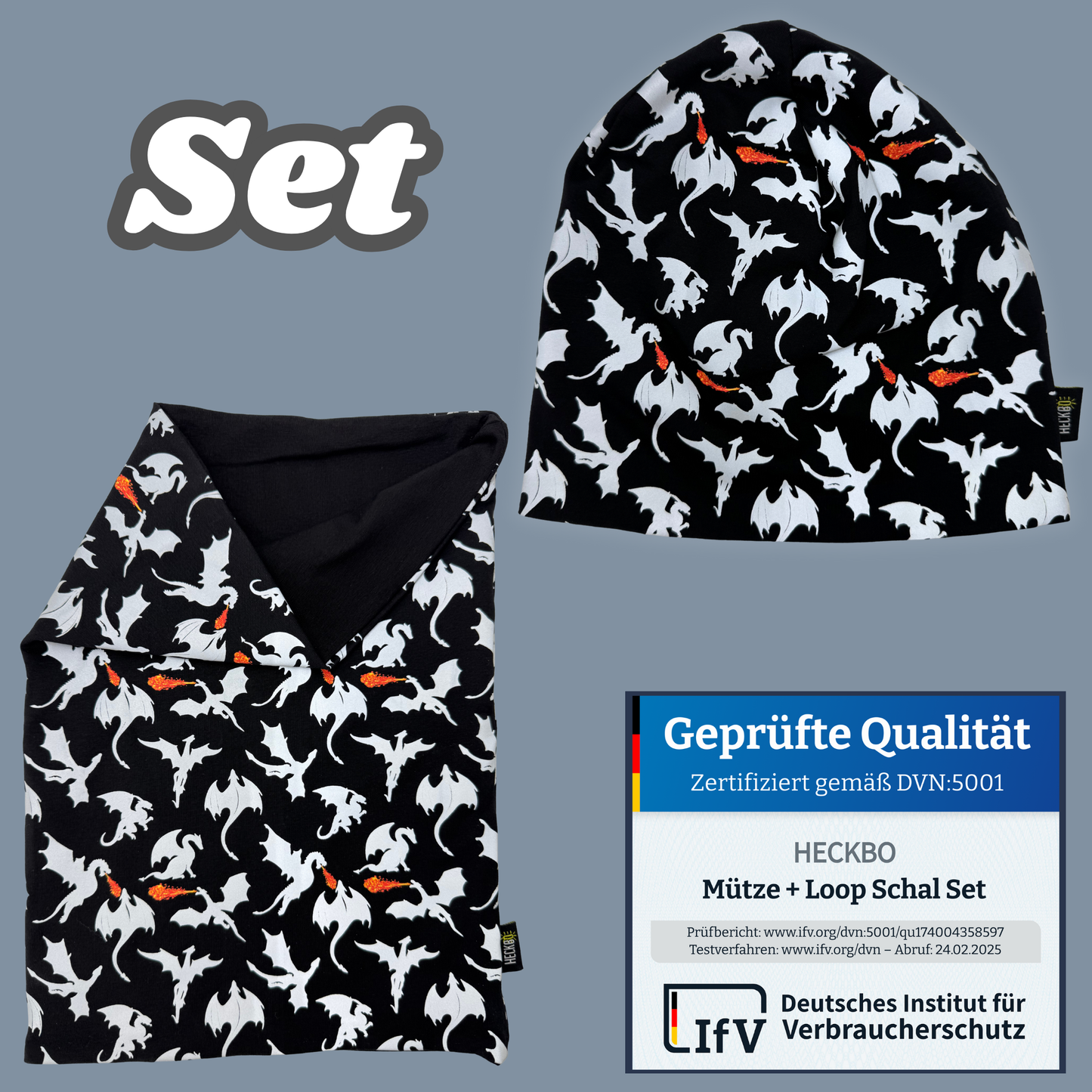 Kinder Reflektor Mütze & Loop Drachen