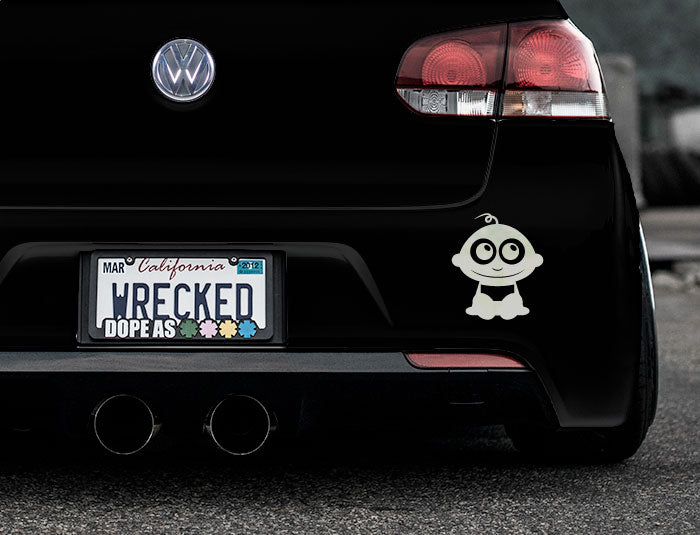 Adorable Baby Bumper Car Sticker