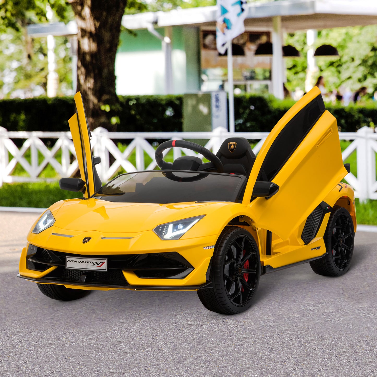 Kids Electric Ride On Car Compatible 12V Battery-powered Lamborghini Aventador Sports Racing Car Toy w/ Parental Remote Control | HOMCOM
