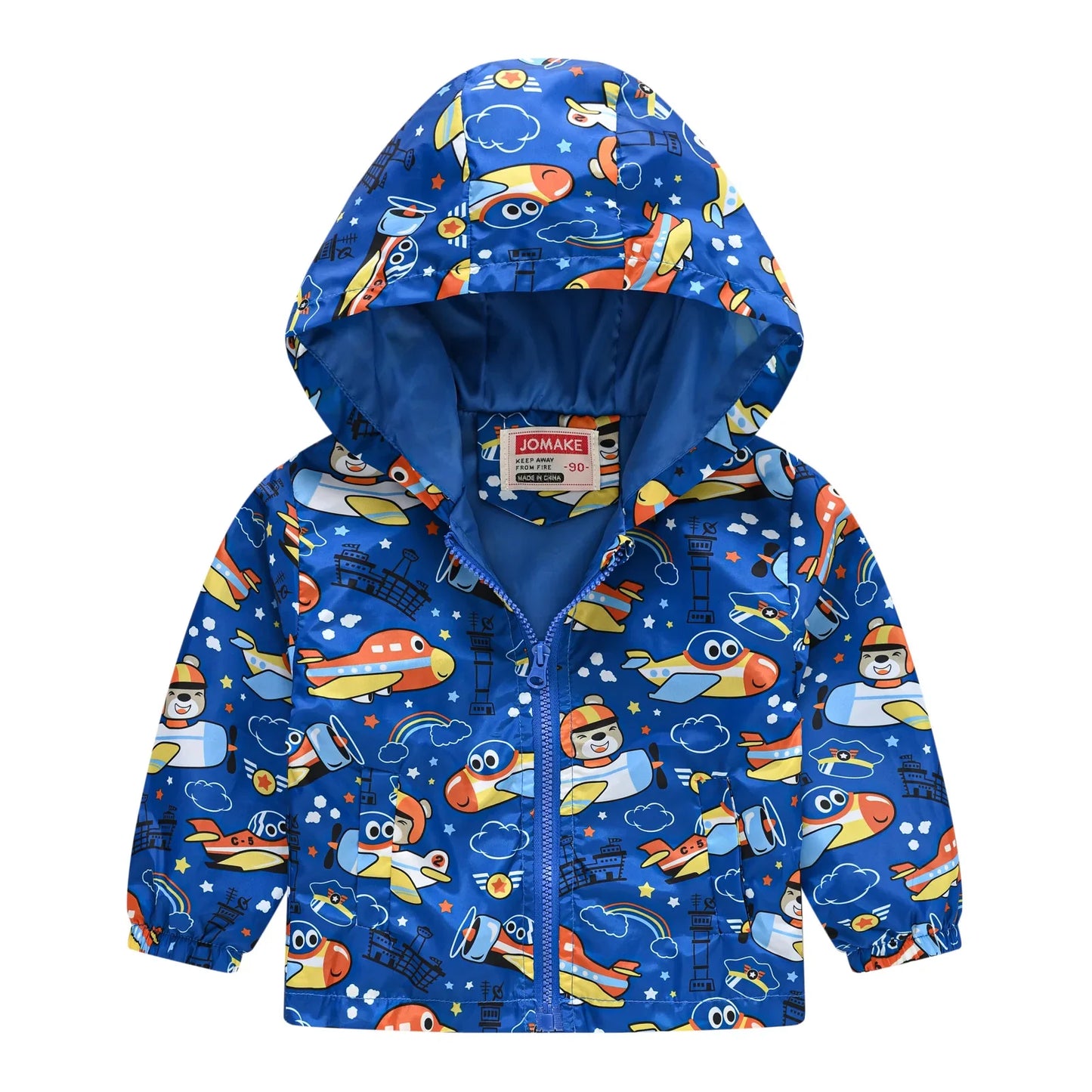Windbreaker Jacket with Hood and Zip for Children Multivariant