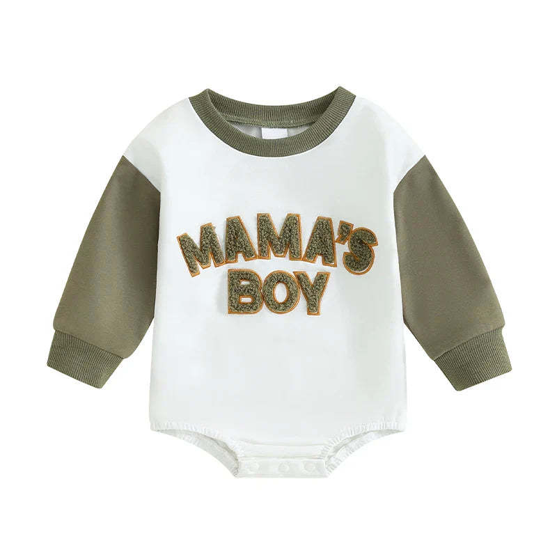 Sweatshirt with Romper Closure "Mama's Boy"