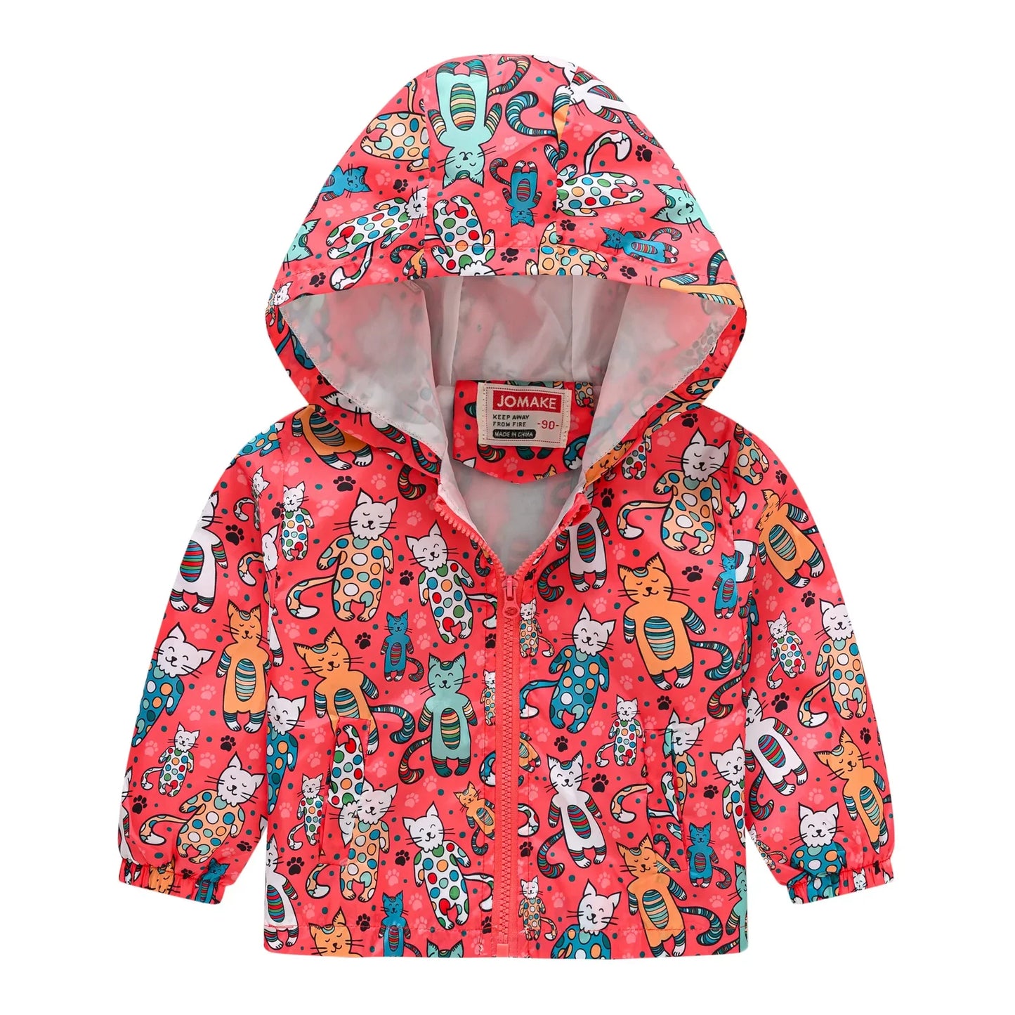 Windbreaker Jacket with Hood and Zip for Children Multivariant