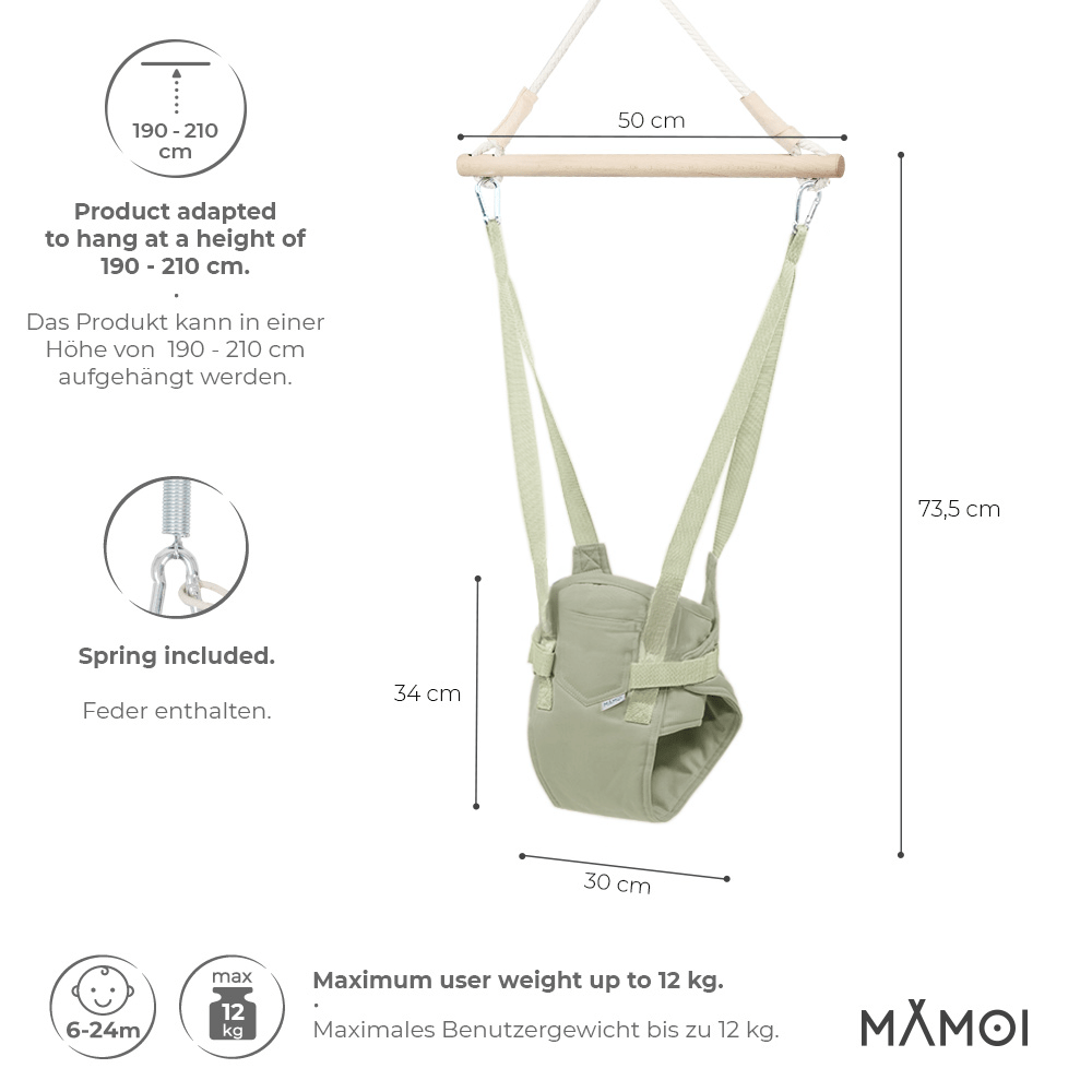 MAMOI® Türhopser baby ab 6 monate, Hopser baby jumper bouncer, Babyschaukel für türrahmen, Schaukel indoor, Türschaukel, Hüpfer, Kinderschaukel, Tür hopper, Babyhopser Swing