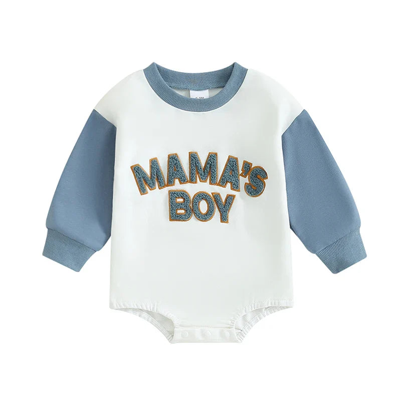Sweatshirt with Romper Closure "Mama's Boy"