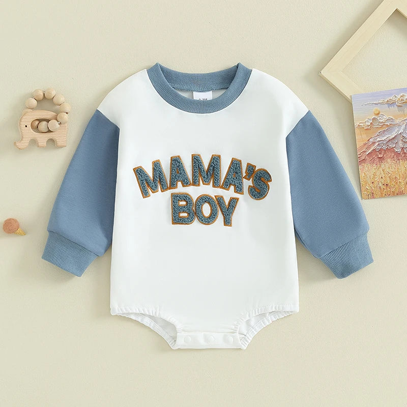 Sweatshirt with Romper Closure "Mama's Boy"