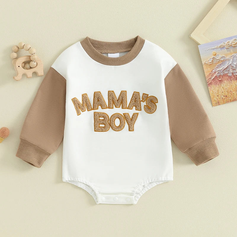 Sweatshirt with Romper Closure "Mama's Boy"