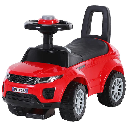 3-in-1 Ride On Car Foot To Floor Slider Toddler w/ Horn Steering Wheel Manual Under Seat Storage Safe Design in Red | HOMCOM