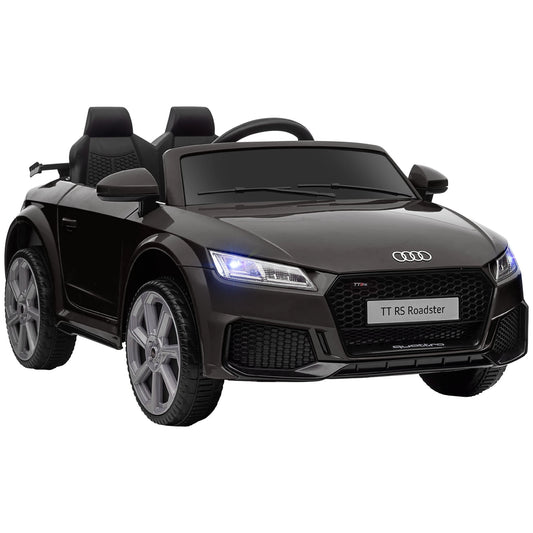 Compatible for 12V Rechargeable Battery Ride On Car w/ Remote Forward Reverse Lights Horn MP3 Player Black w/ Seat Belt Audi TT RS | HOMCOM